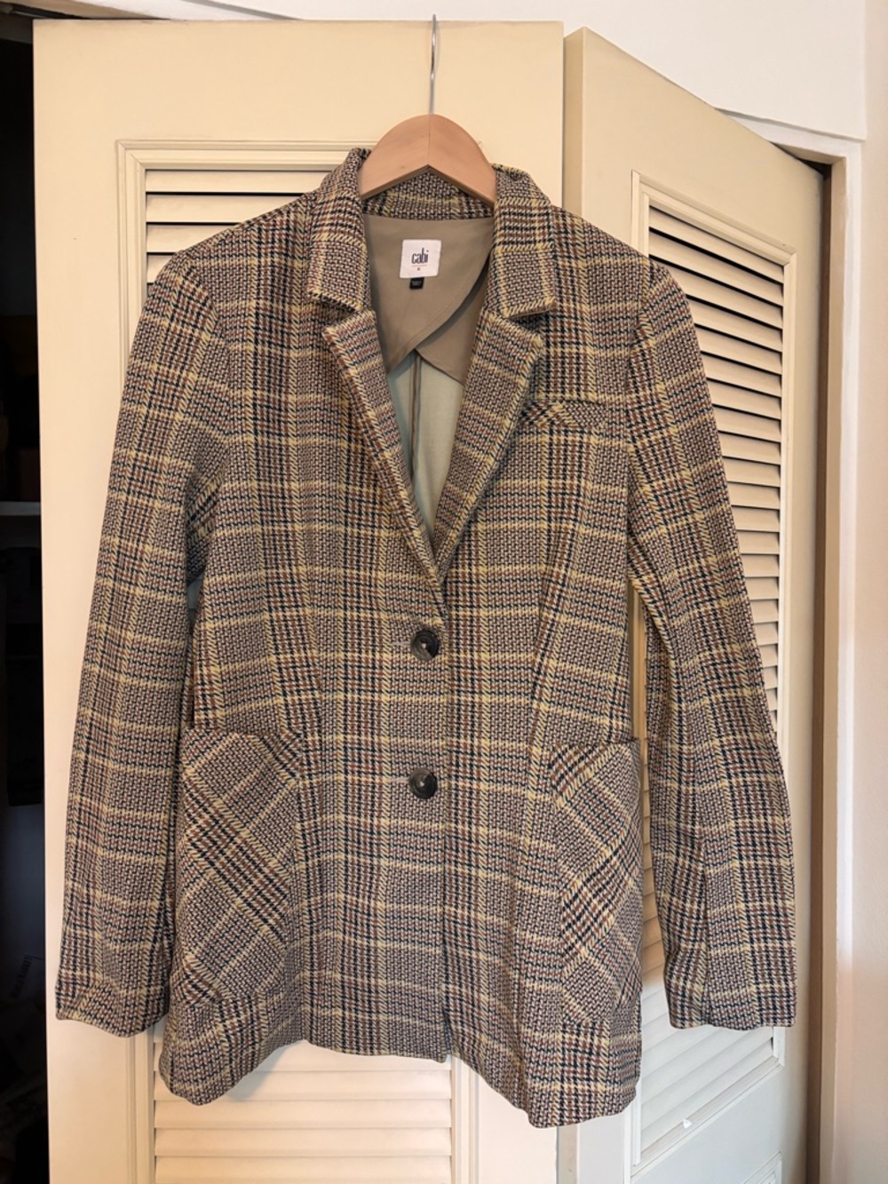 CAbi Pastime Plaid Blazer Jacket. Size 6. Ponte knit. EUC.